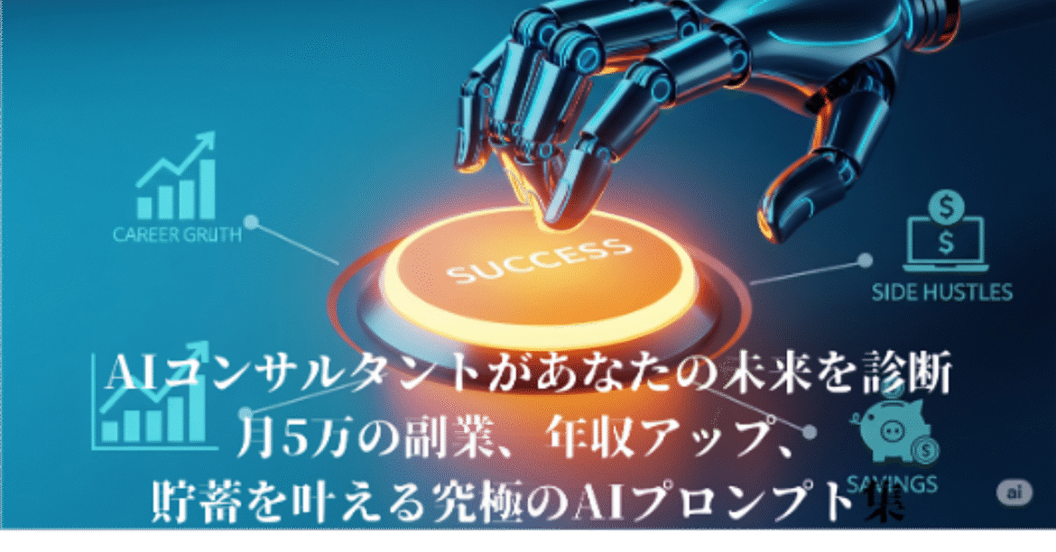AIコンサルタントがあなたの未来を診断｜月5万の副業、年収アップ、貯蓄を叶える究極のAIプロンプト集